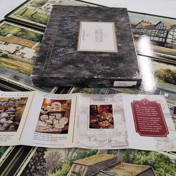 Vintage Cloverleaf Traditional Table Mats Collection Of Homes Cork Back UK - Picture 7 of 11